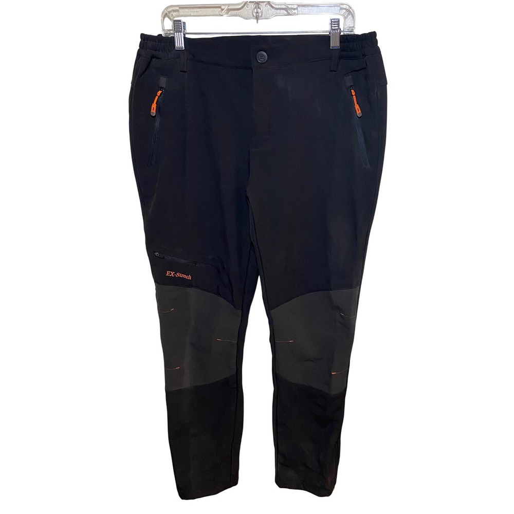 Postropaky EX-Strech Fleece Lined Hiking Pants Black Orange Women 12-Tall